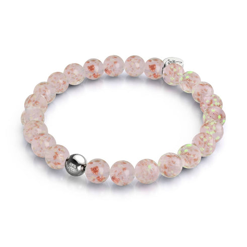 Eau de rose | Argent sterling .925 | Bracelet Verre Luciole